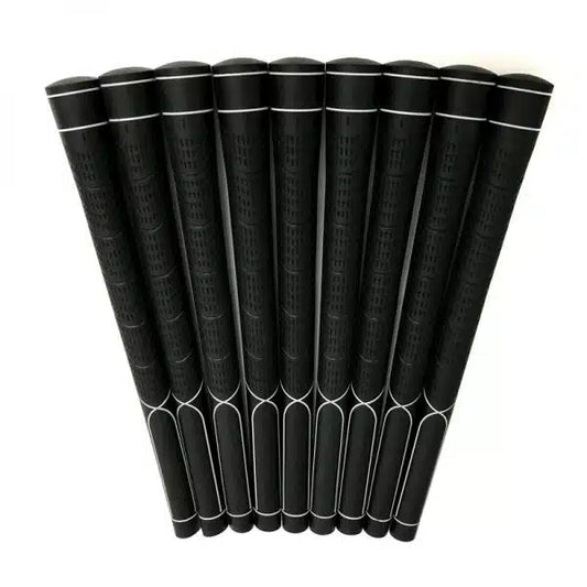 Onyx - Black Rubber Golf Grips - Set of 9
