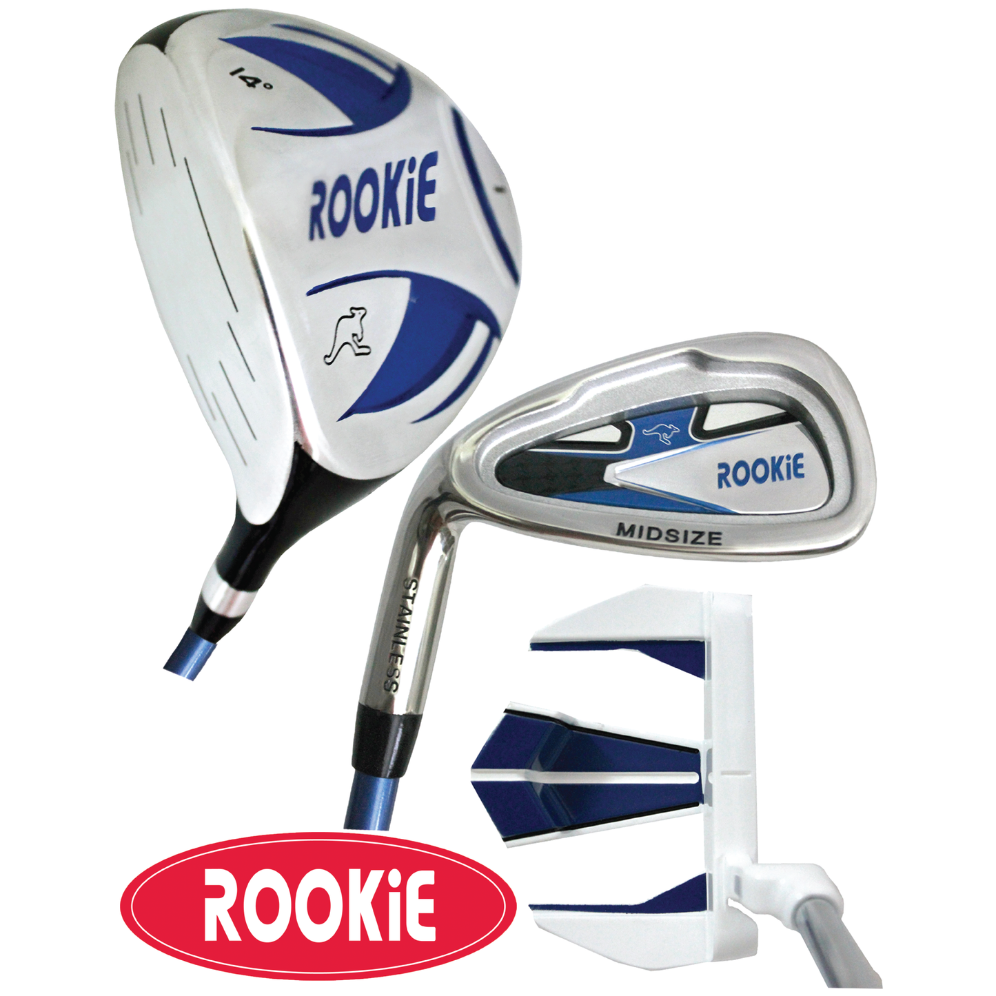 Rookie - Kids Golf Set LH - 3 Piece Blue 4 to 7 YRS