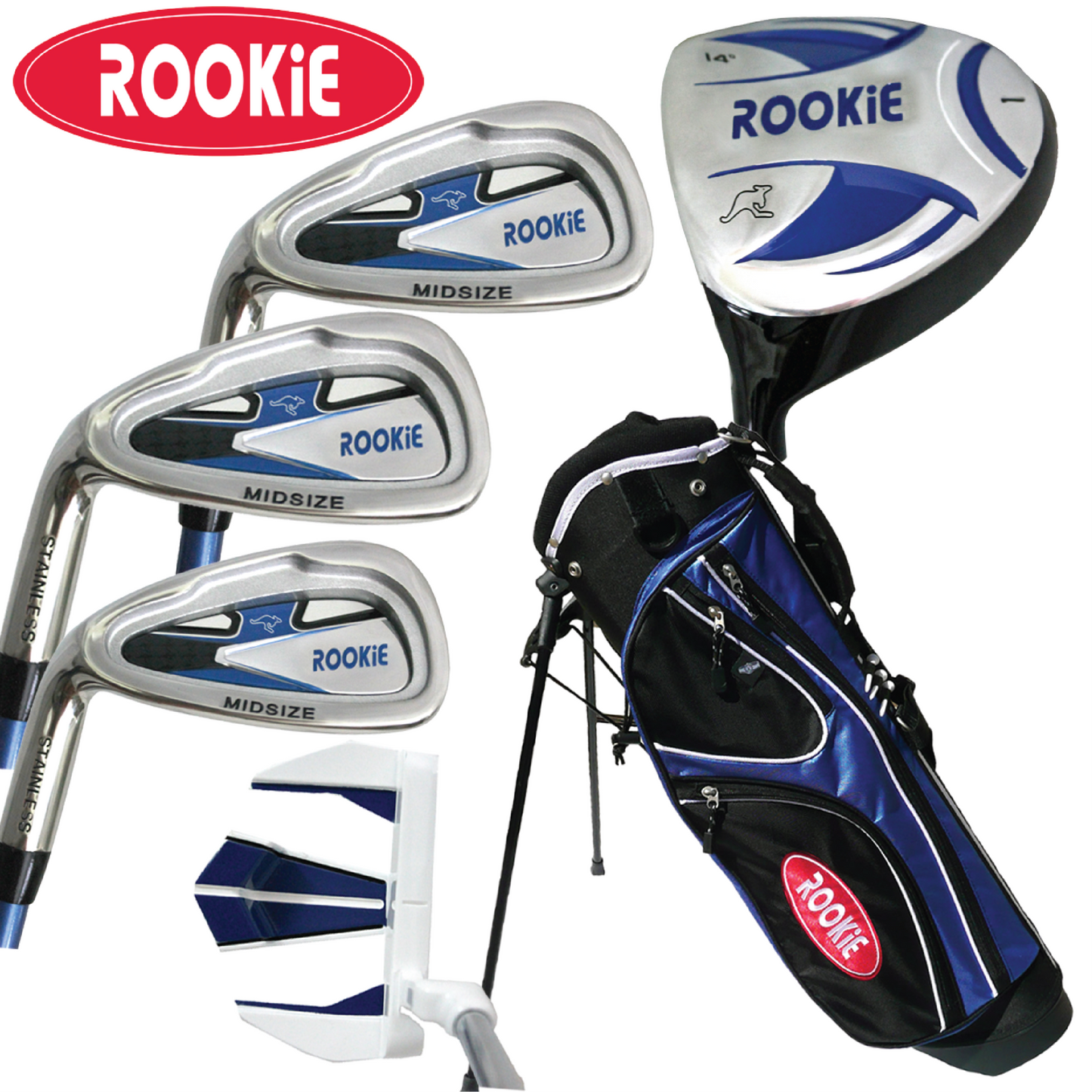 Rookie - Kids Golf Set LH - 6 Piece Blue 4 to 7 YRS