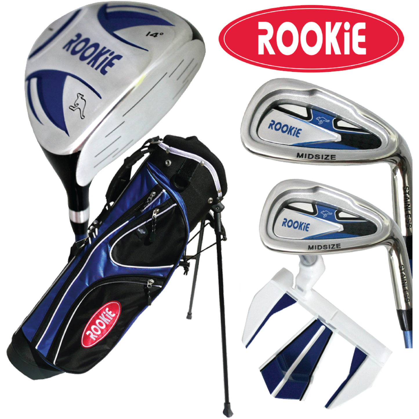 Rookie - Kids Golf Set RH - 5 Piece Blue 4 to 7 YRS