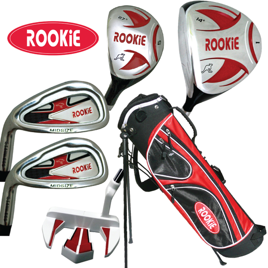 Rookie - Kids Golf Set LH - 6 Piece Red for 10 Yrs or Over