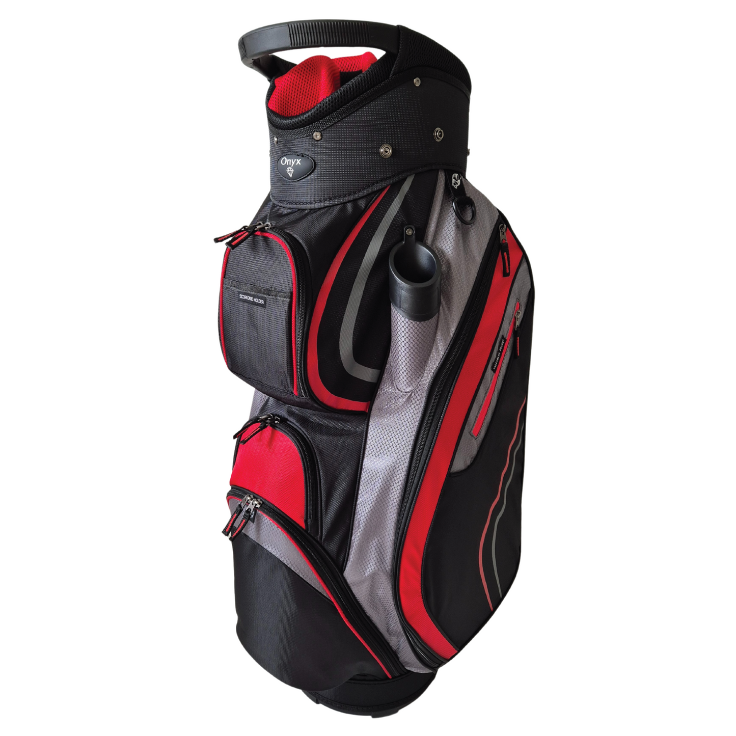 Onyx - Spyder Golf Bag - Black, Grey & Red